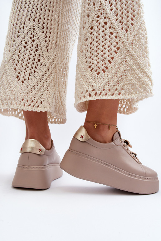 Sneakers Modellschuhe mit schönen Details CheBello 4292 beige