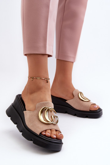 Damenhausschuhe beige Iaria