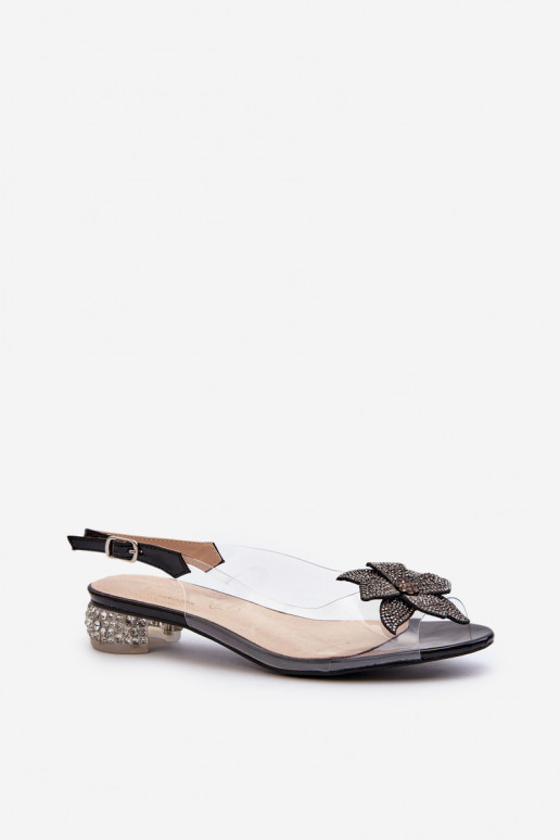 Sandalen Perregimi mit niedrigem Absatz und Ornamenten in der Farbe Schwarz von D&A