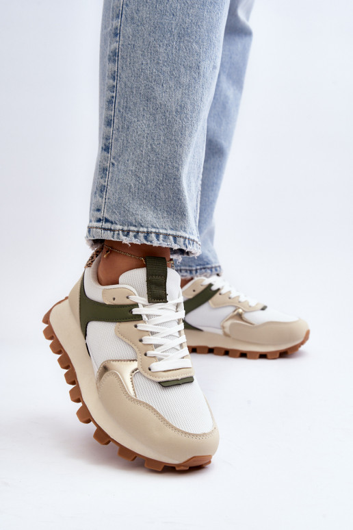 Sneakers Modell Schuhe Sand - grüne... Sneakers Modell Schuhe Sand - grüne...