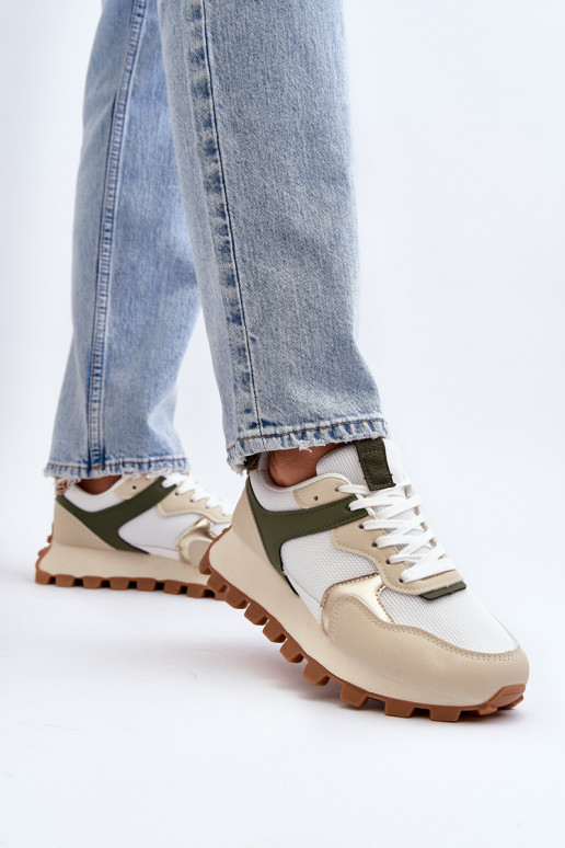Sneakers Modell Schuhe Sand - grüne... Sneakers Modell Schuhe Sand - grüne...