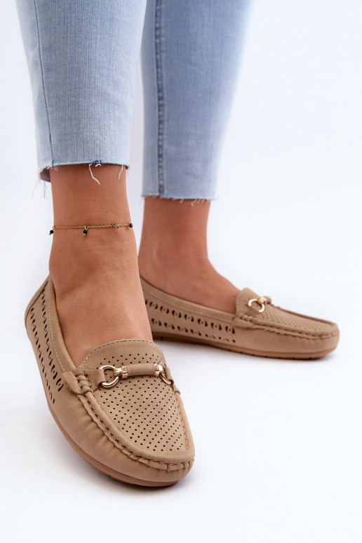 Damenmokassins mit durchbrochenen... Damenmokassins mit durchbrochenen...