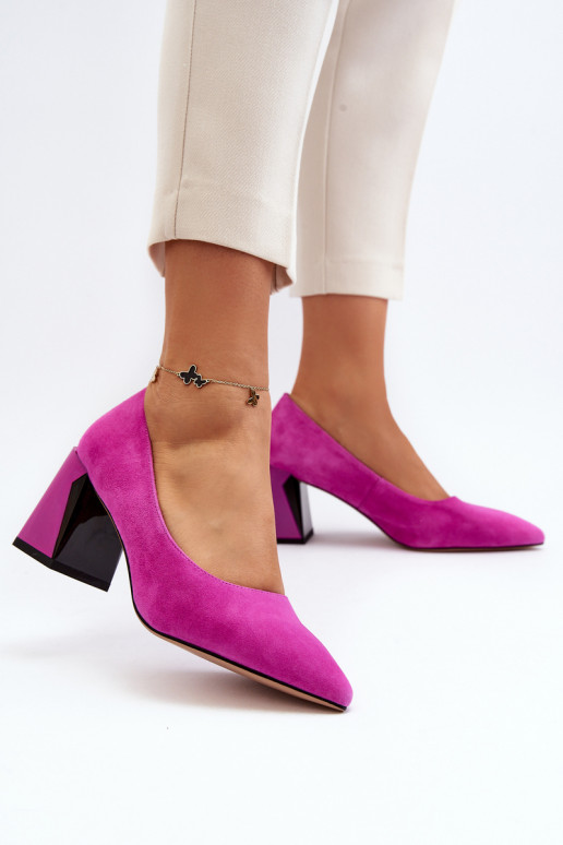 Wildlederschuhe mit rosa Absätzen Alessyndra