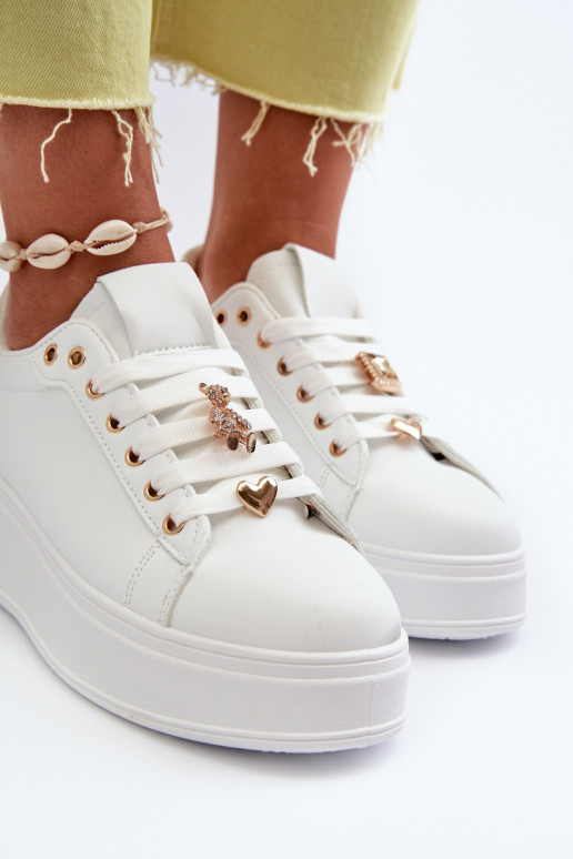 Weiße Damen-Sneaker mit Plateau von... Weiße Damen-Sneaker mit Plateau von...