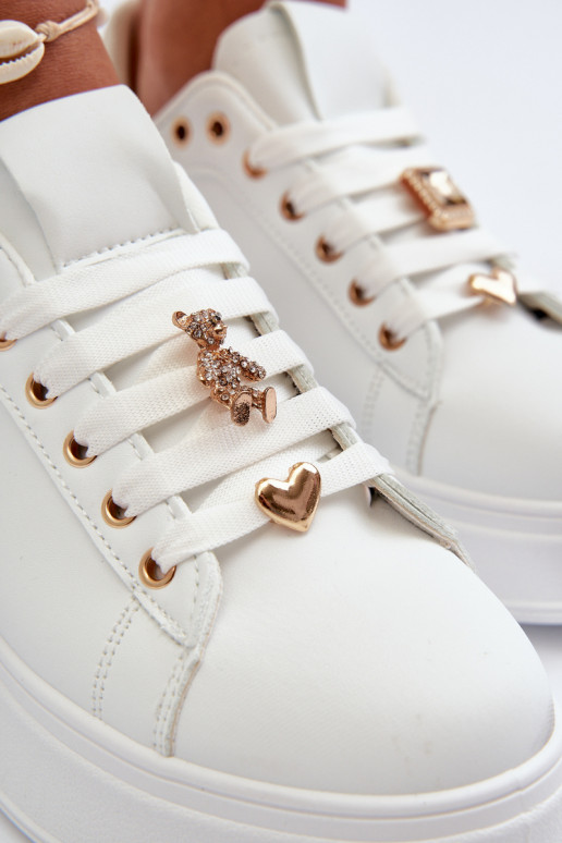 Weiße Damen-Sneaker mit Plateau von... Weiße Damen-Sneaker mit Plateau von...