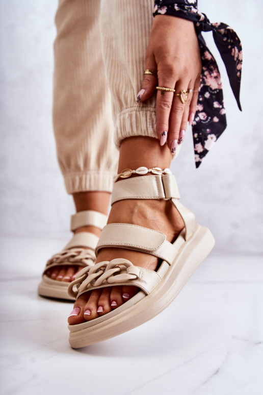 Damensandalen mit Ketten La.Fi beige... Damensandalen mit Ketten La.Fi beige...