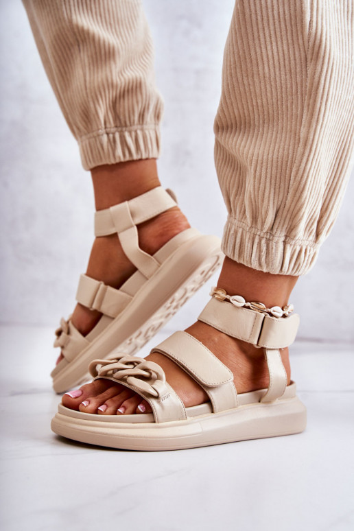 Damensandalen mit Ketten La.Fi beige... Damensandalen mit Ketten La.Fi beige...