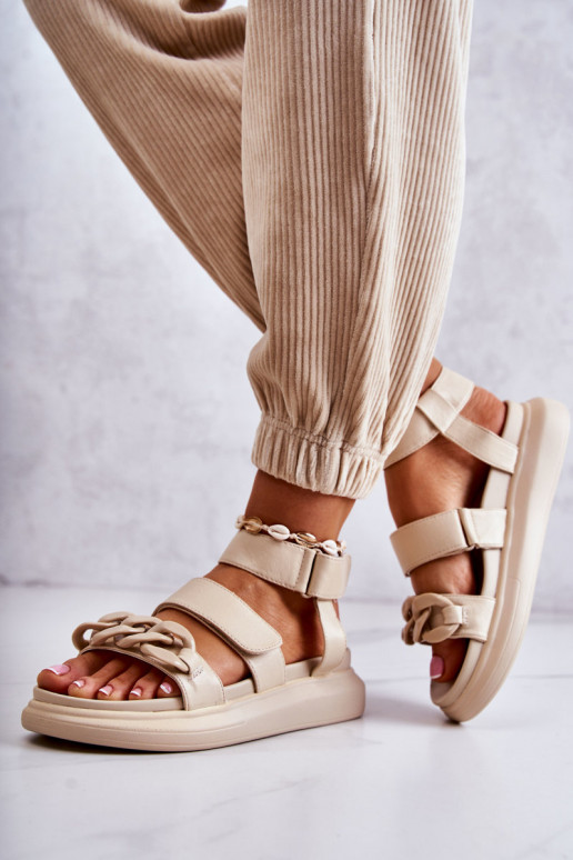 Damensandalen mit Ketten La.Fi beige... Damensandalen mit Ketten La.Fi beige...