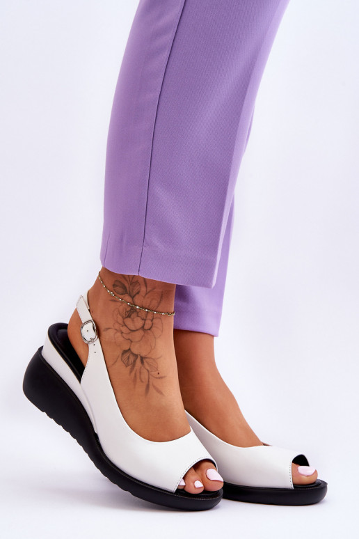 Weiße Sandalen von Sergio Leone mit...