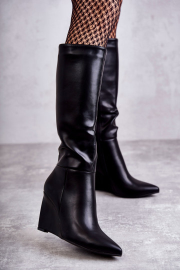 Schwarze Arlene-Plateaustiefel 2