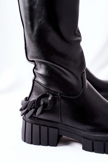 Schwarze lange Stiefel mit... 2