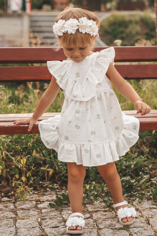 Sandalen für Kinder mit Blumen in Weiß