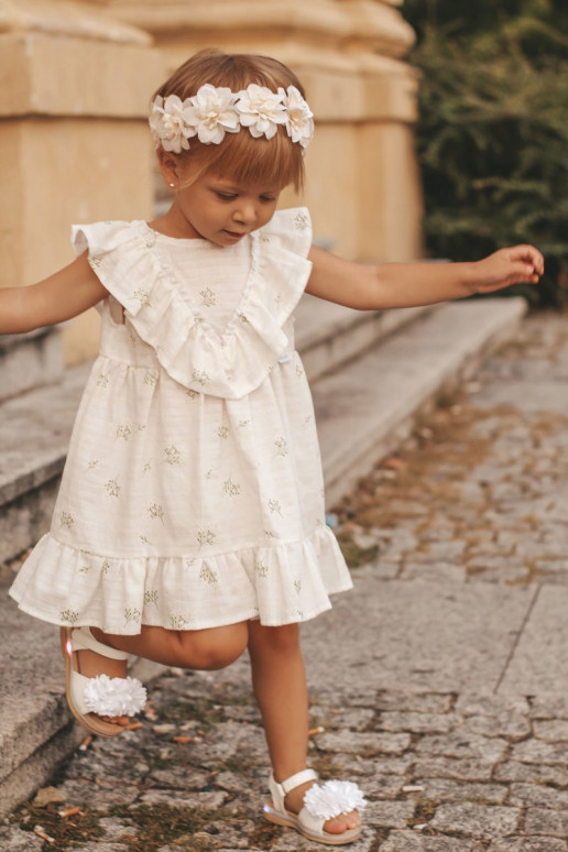 Sandalen für Kinder mit Blumen in Weiß