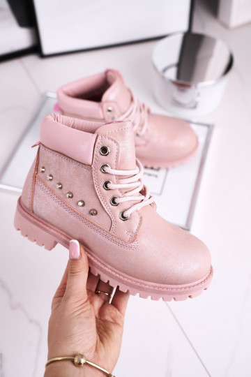 Rosa Stiefel mit stylischen...