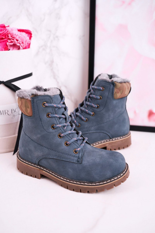 Warme Kinderstiefel in blauer Farbe Warme Kinderstiefel in blauer Farbe