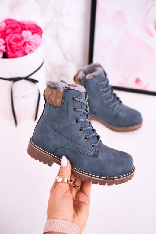 Warme Kinderstiefel in blauer Farbe Warme Kinderstiefel in blauer Farbe