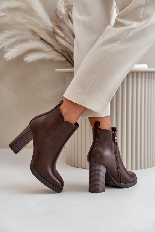 sich Zuarm laufen Damenstiefel Eko Haut dunkelbraun Teresine