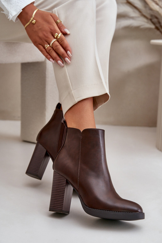 sich Zuarm laufen Damenstiefel Eko Haut dunkelbraun Teresine