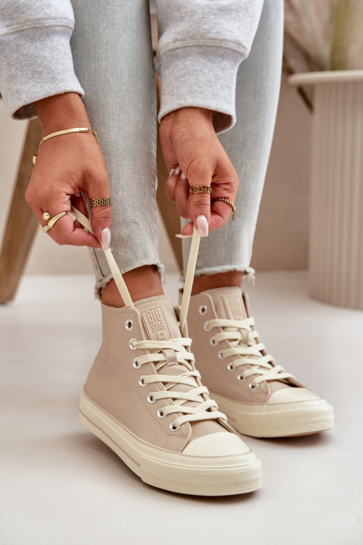 Freizeitschuhe sich Zuarm laufen aus Öko-Leder Beige Big Star OO274934 Freizeitschuhe sich Zuarm laufen aus Öko-Leder Beige Big Star OO274934