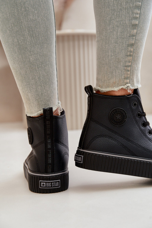 Feminin sich Zuarm laufen lässige Schuhe aus Öko-Leder Big Star OO274790 schZuarze Farbe Feminin sich Zuarm laufen lässige Schuhe aus Öko-Leder Big Star OO274790 schZuarze Farbe