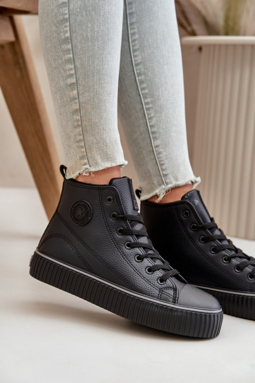 Feminin sich Zuarm laufen lässige Schuhe aus Öko-Leder Big Star OO274790 schZuarze Farbe Feminin sich Zuarm laufen lässige Schuhe aus Öko-Leder Big Star OO274790 schZuarze Farbe