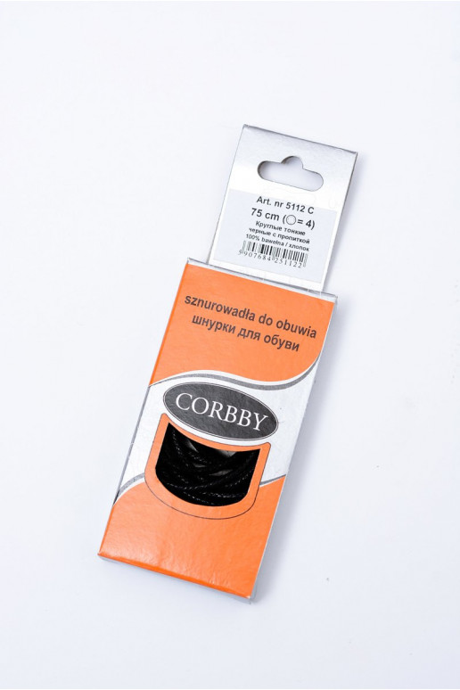 Corbby schwarze gewachste schmale Schnürsenkel Corbby schwarze gewachste schmale Schnürsenkel