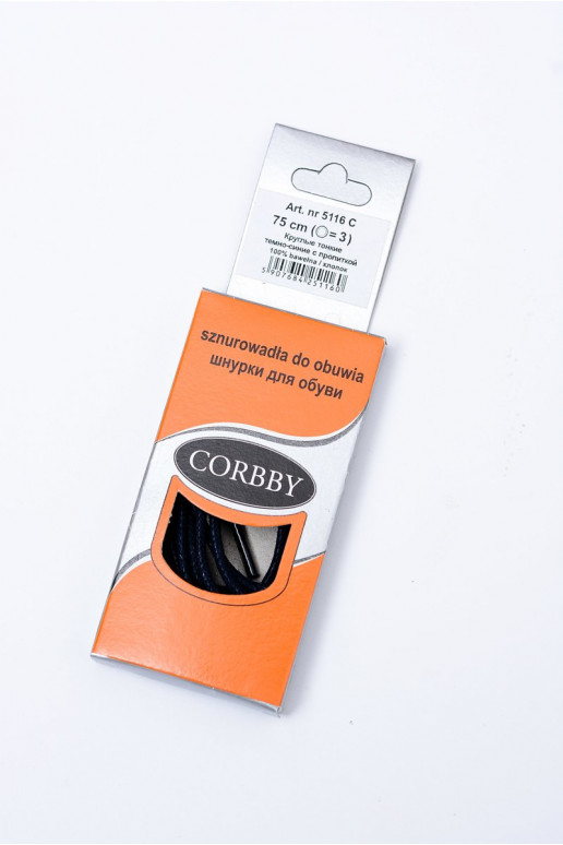 Corbby Navy gewachste schmale Schnürsenkel Corbby Navy gewachste schmale Schnürsenkel