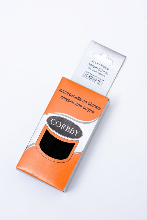 Corbby schwarze flache Schnürsenkel Corbby schwarze flache Schnürsenkel