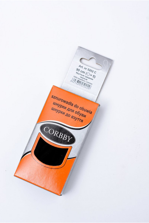 Corbby schwarze runde Schnürsenkel