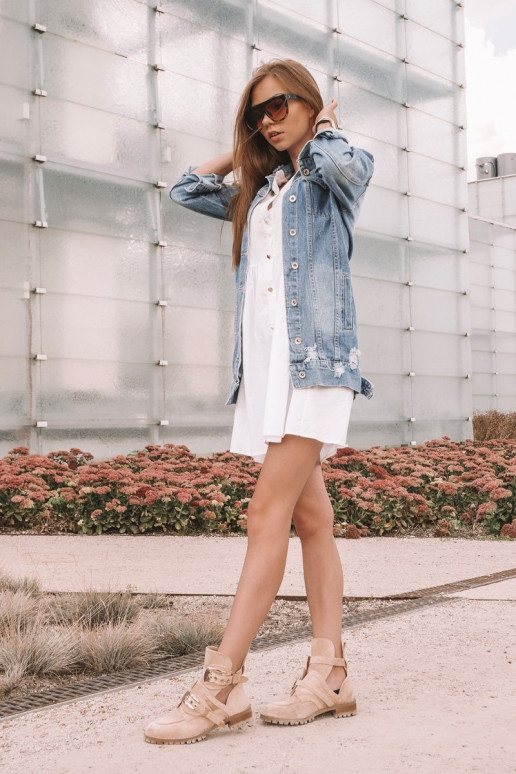 Lu Boo Beige Rock Girl Wildlederstiefel