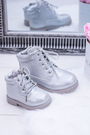 Warme silberne Kinderstiefel Dexter