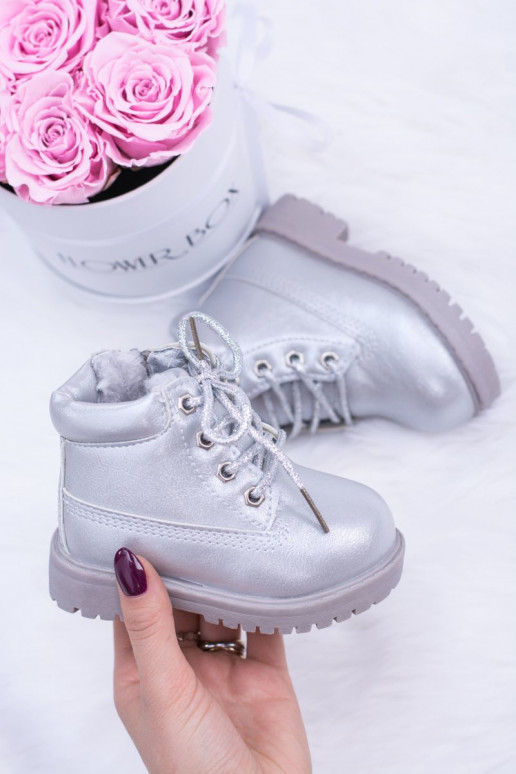 Warme silberne Kinderstiefel Dexter Warme silberne Kinderstiefel Dexter