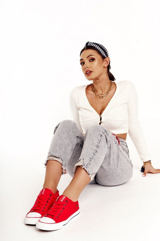 Klassisches Modell flache Schuhe Big Star DD274339 rote Farbe Klassisches Modell flache Schuhe Big Star DD274339 rote Farbe