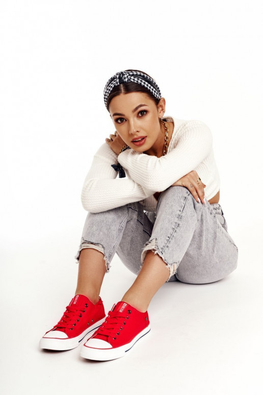 Klassisches Modell flache Schuhe Big Star DD274339 rote Farbe Klassisches Modell flache Schuhe Big Star DD274339 rote Farbe