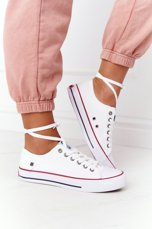 Klassisches Modell flache Schuhe Big Star DD274336 weiße Farbe