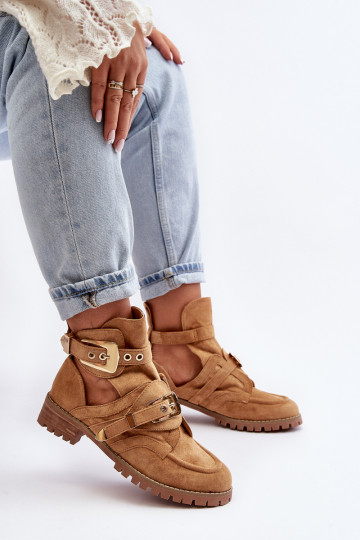 Lu Boo Wildlederstiefel Braun Rock Girl