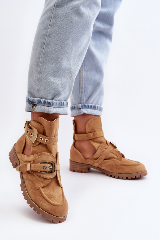 Lu Boo Wildlederstiefel Braun Rock Girl