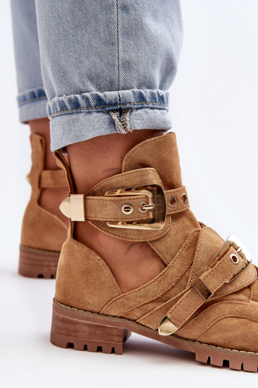 Lu Boo Wildlederstiefel Braun Rock Girl