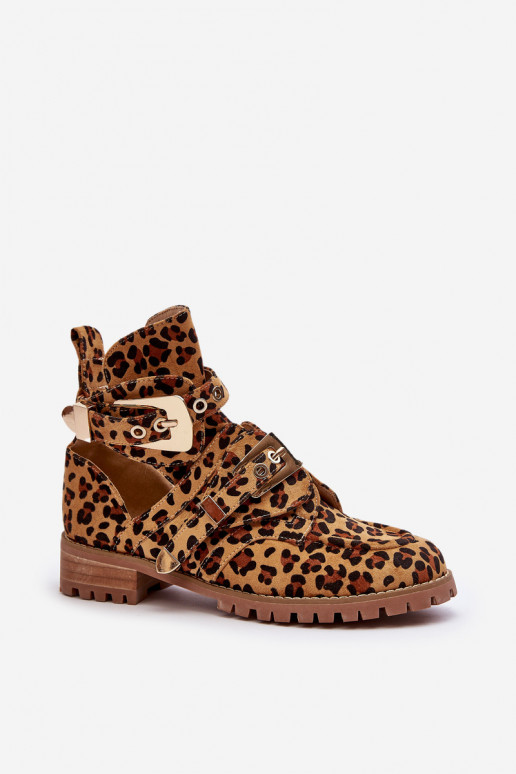 Lu Boo Wildlederstiefel mit Leopardenmuster, Rock Girl