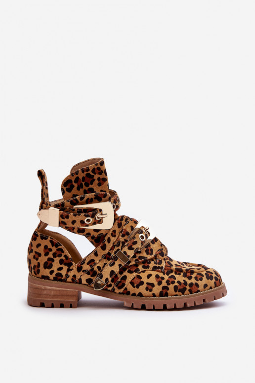 Lu Boo Wildlederstiefel mit Leopardenmuster, Rock Girl