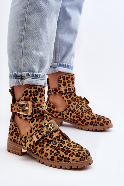 Lu Boo Wildlederstiefel mit Leopardenmuster, Rock Girl