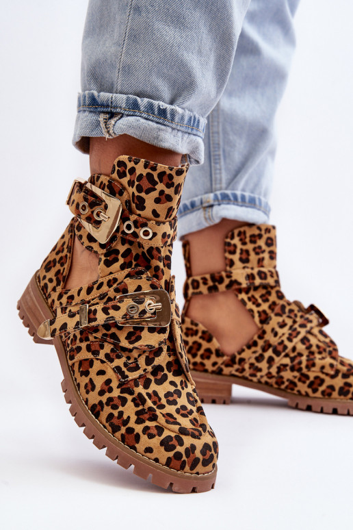 Lu Boo Wildlederstiefel mit Leopardenmuster, Rock Girl