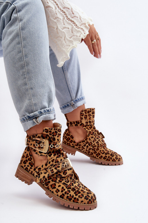 Lu Boo Wildlederstiefel mit Leopardenmuster, Rock Girl