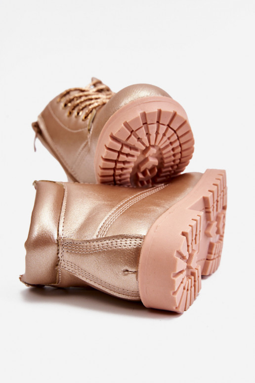 Kinder-Schnürstiefel in warmer Roségoldfarbe Dexter