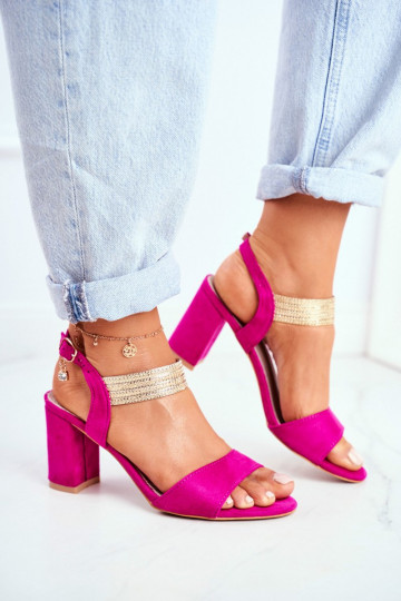 Damen-Sandalen aus Wildleder in Rosa Viel Spaß