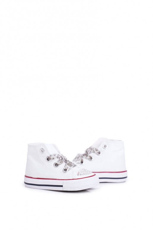 Kinder-Freizeitschuhe mit glitzernden Ösen in der Farbe Weiß Smile Kinder-Freizeitschuhe mit glitzernden Ösen in der Farbe Weiß Smile