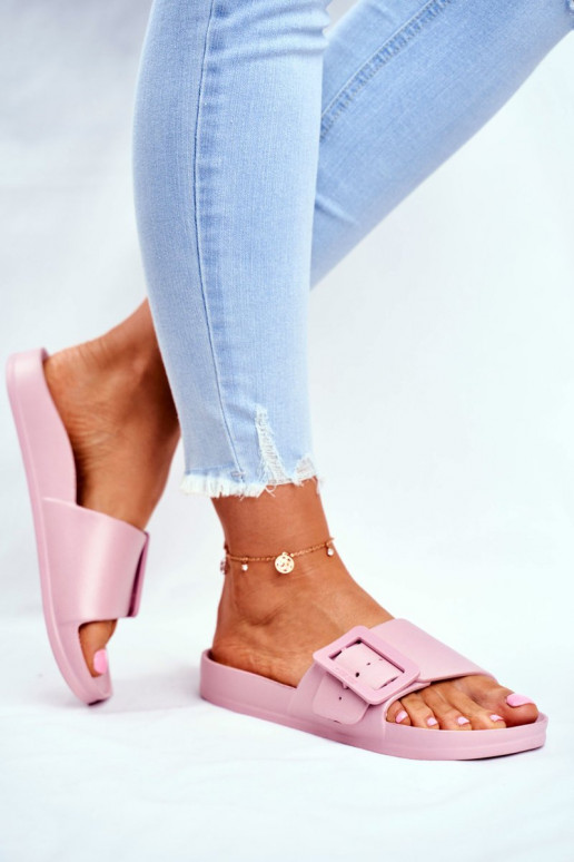 Damenhausschuhe Big Star mit Schnallen rosa Farbe FF274A387 Damenhausschuhe Big Star mit Schnallen rosa Farbe FF274A387