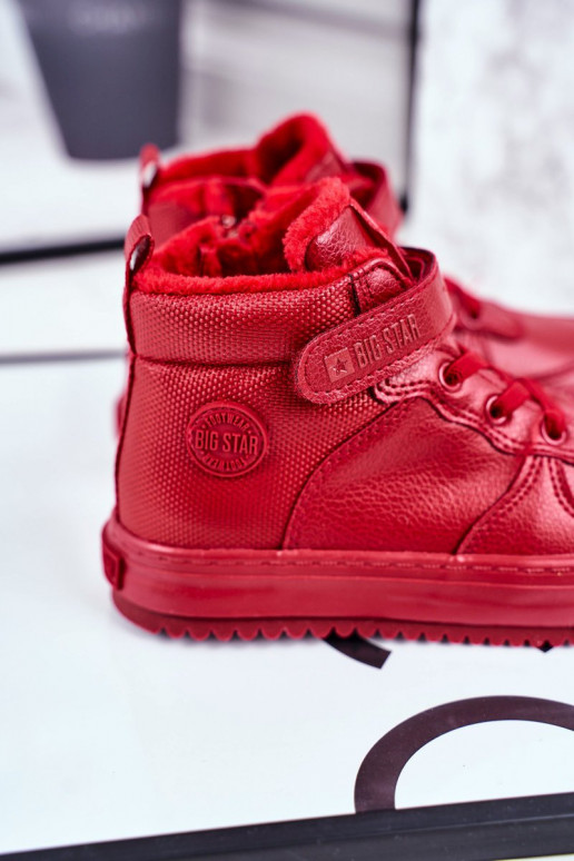 Gewärmte Sportschuhe für Kinder Big Star GG374042 in roter Farbe Gewärmte Sportschuhe für Kinder Big Star GG374042 in roter Farbe