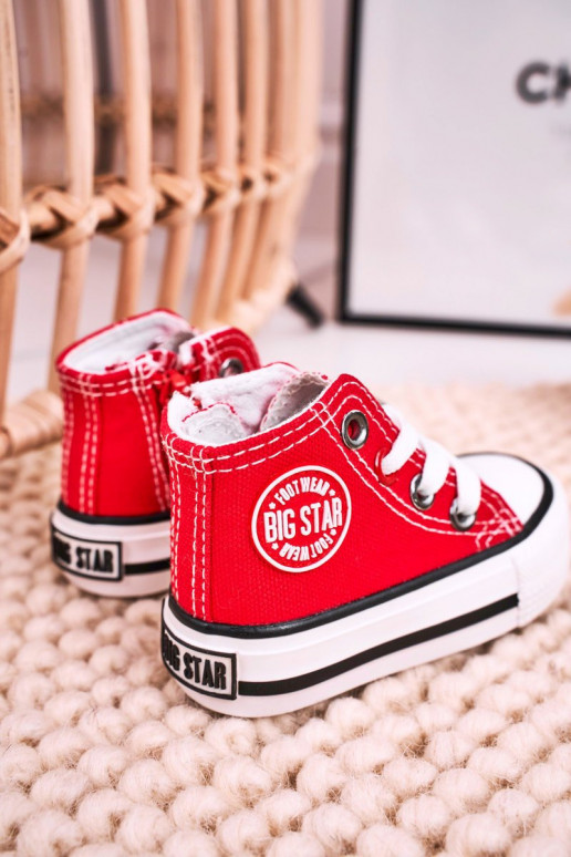 Kinder-Freizeitschuhe mit Sohlen und Reißverschlüssen BIG STAR HH374190 rote Farbe