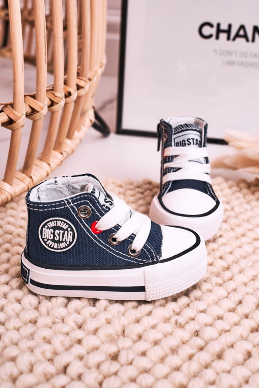 Kinder-Freizeitschuhe mit Sohle mit Reißverschluss BIG STAR HH374189 dunkelblau Kinder-Freizeitschuhe mit Sohle mit Reißverschluss BIG STAR HH374189 dunkelblau